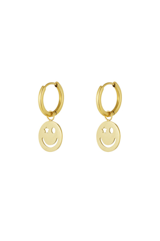 Stylish Smiling Face Drop Earrings for Everyday Sparkle