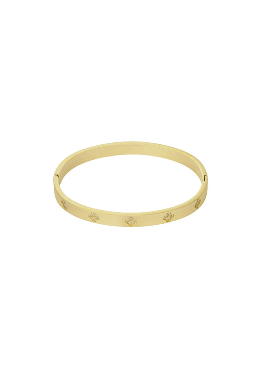 Stylish Stainless Steel Clover Bangle - All Fit, Daily Wear