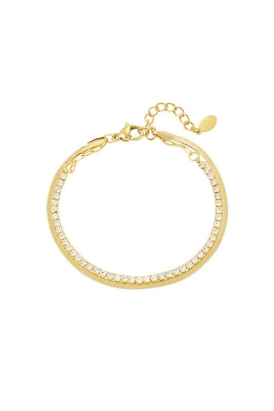 dubbele armband met diamantjes