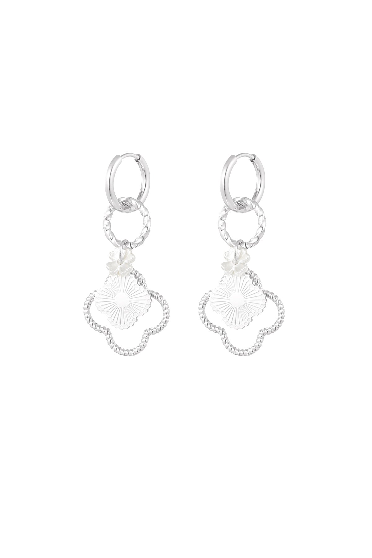 Elegant Drop Earrings in Silver & Gold