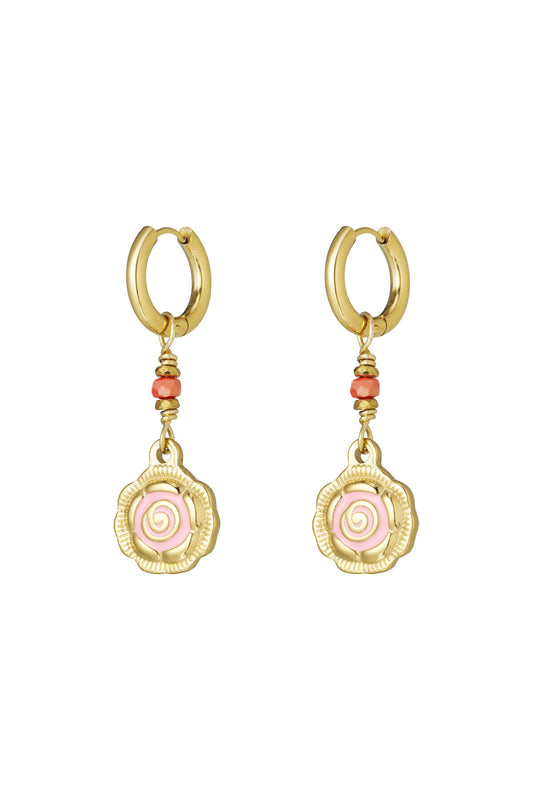 Elegant Pink & Red Drop Earrings for Statement Style