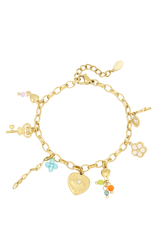 Elegant Gold Color Charm Bracelet - Timeless Style