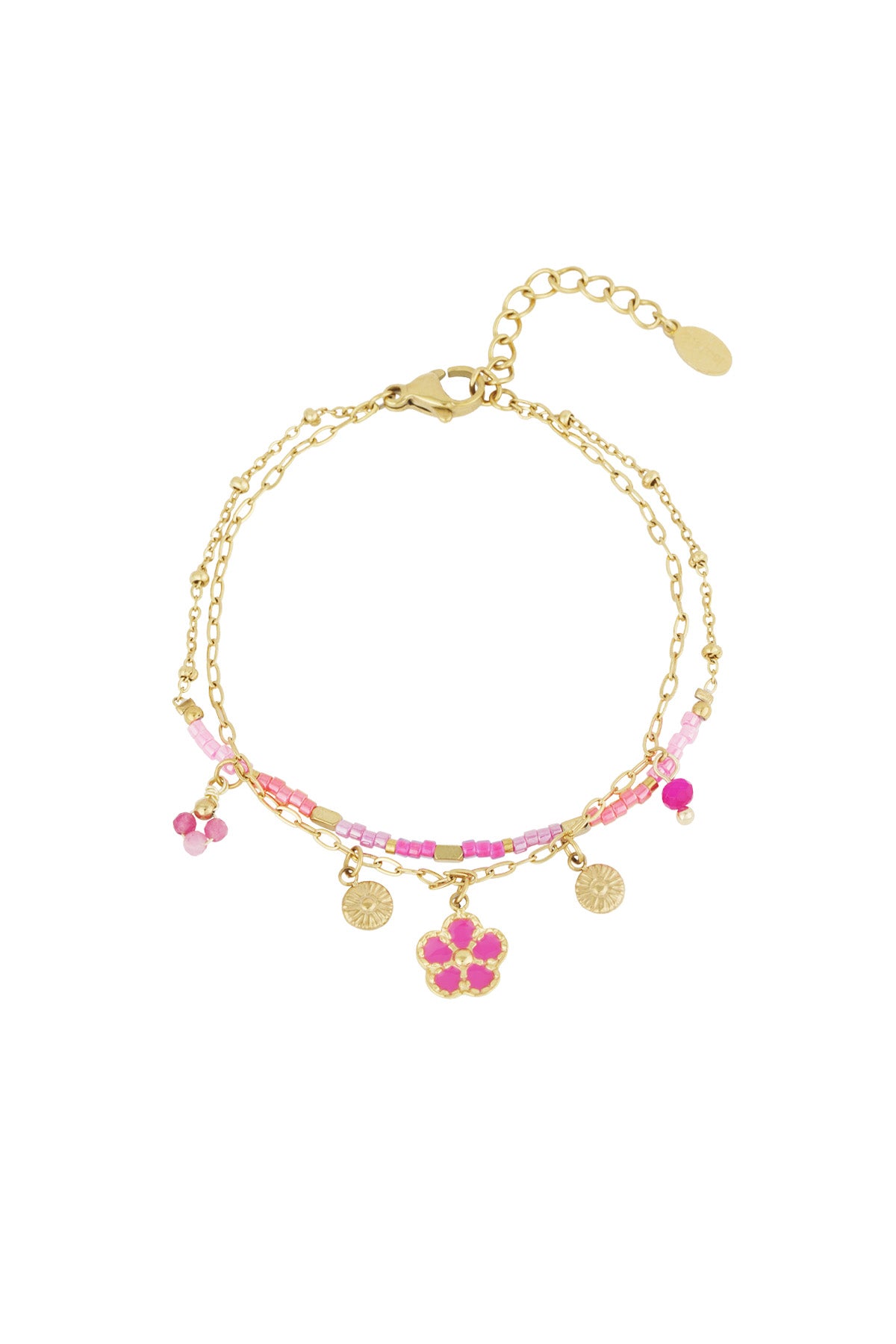 Charming Green & Fuchsia Bracelet for Elegant Style