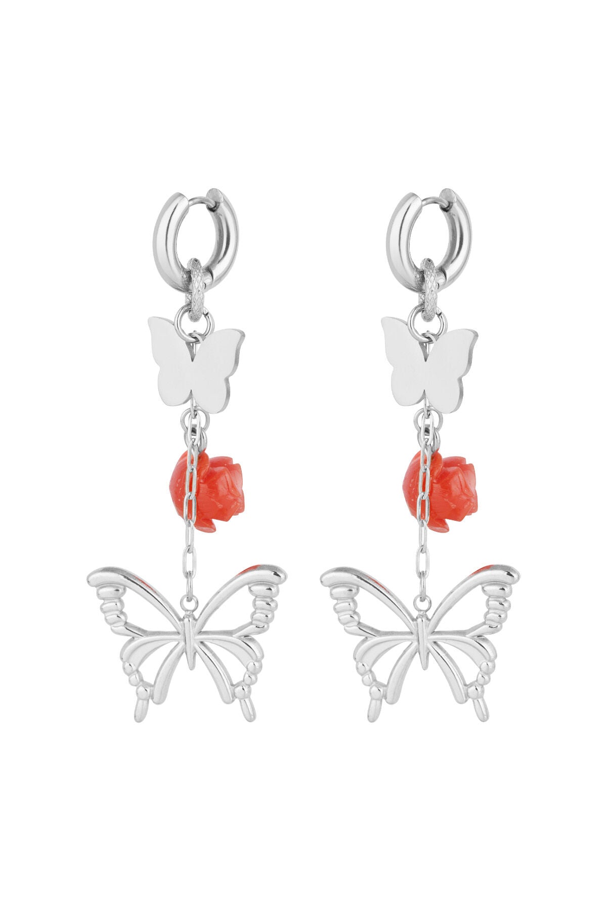 Stylish Drop Earrings in Silver & Gold