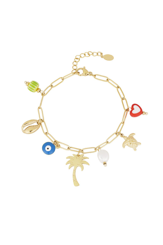 Elegant Gold Statement Charm Bracelet for Women