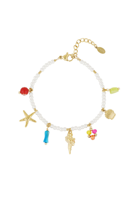 Elegant White Gold Beaded Bracelet for Women