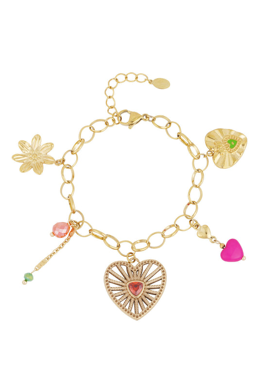 Elegant Gold Color Statement Charm Bracelet