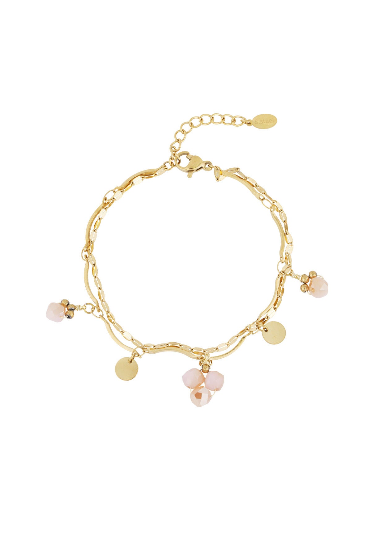 Elegant Red and Gold Charm Bracelet for Women