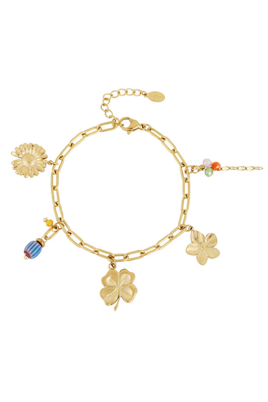 Elegant Gold-Toned Charm Bracelet for Stylish Women