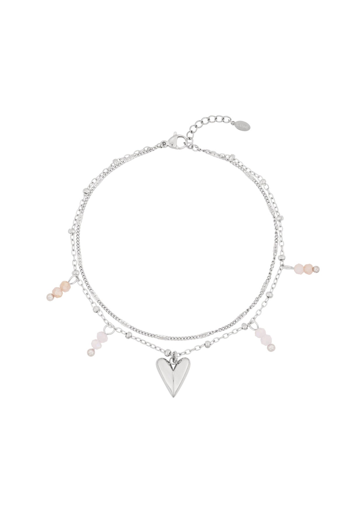 Charming Heart Multi-Layered Bracelet - Silver & Gold
