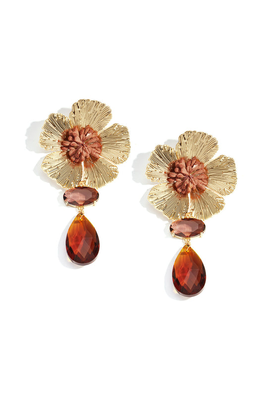 Romantic Gold-Plated Drop Earrings for Beach Vacations