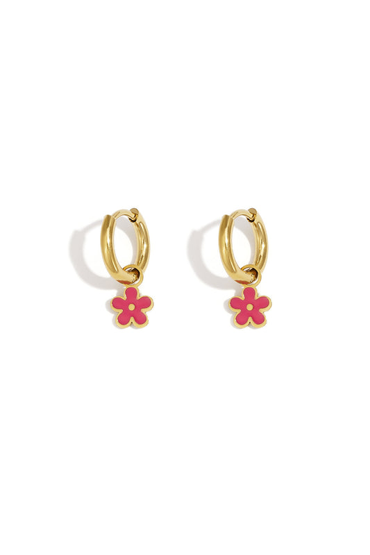 Stylish Stainless Steel Flower Drop Earrings