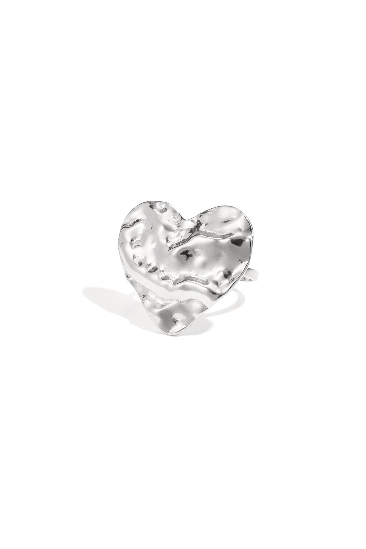 Elegant Adjustable Heart Statement Ring - All Sizes