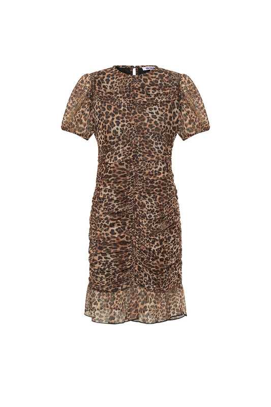 Elegant Leopard Print Mini Dress for Spring/Summer