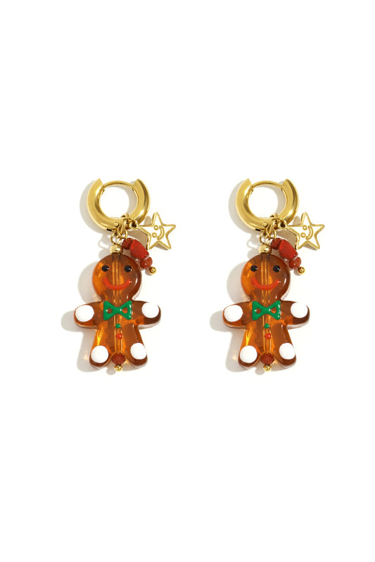 Red Crystal Star Drop Earrings for Women