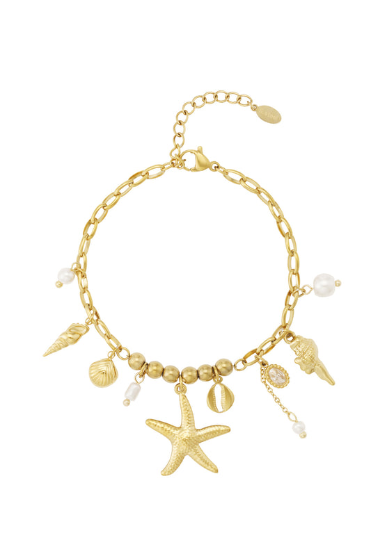 Elegant 14K Gold Plated Charm Bracelet for Women