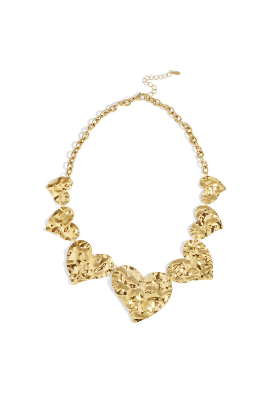 Elegant Stainless Steel Heart Necklace, Silver & Gold