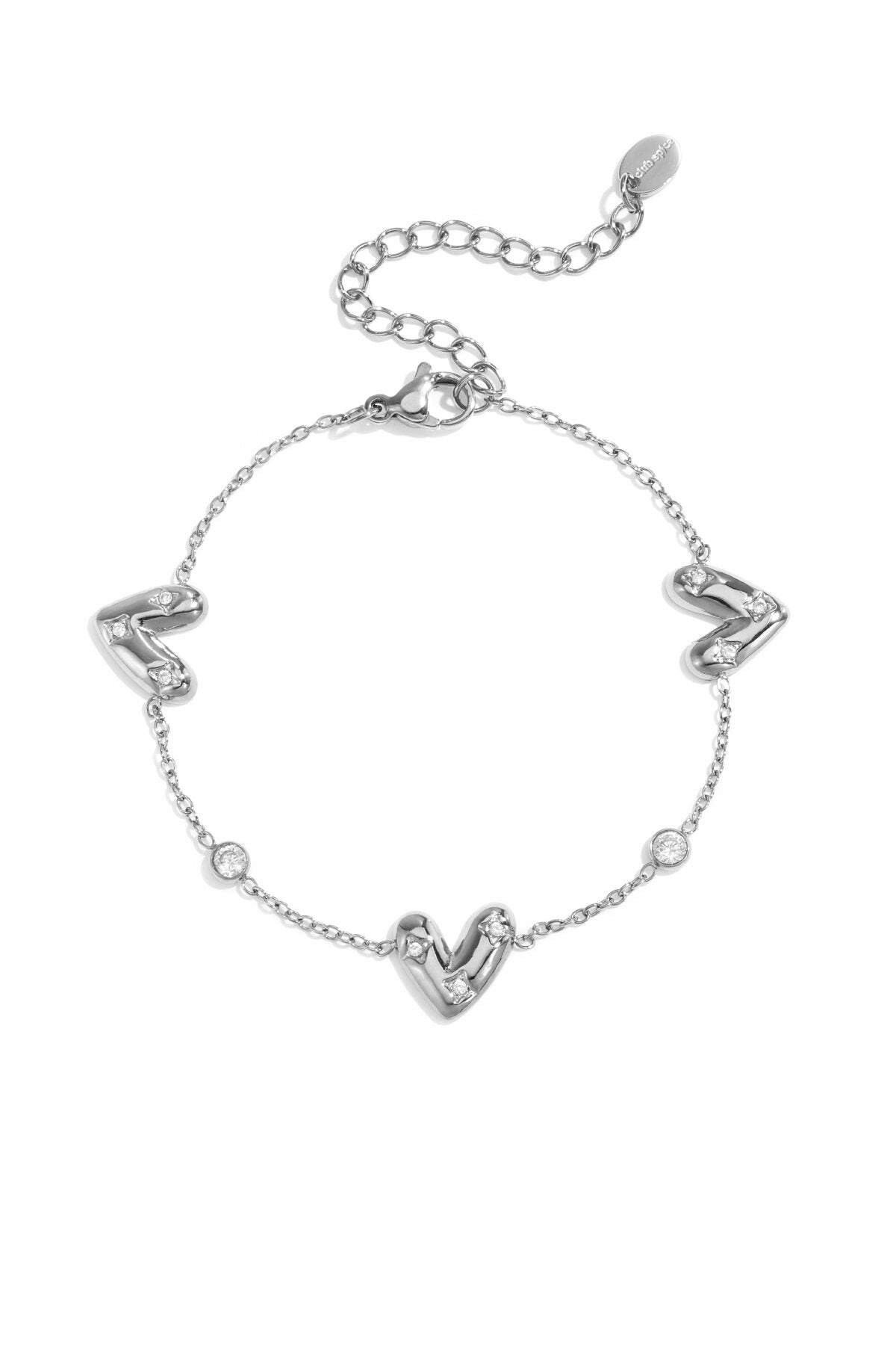 Elegant Heart Charm Bracelet for Women - All Fit