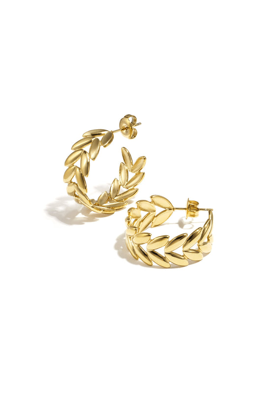 Elegant Leaf Hoop Earrings for Everyday Wear