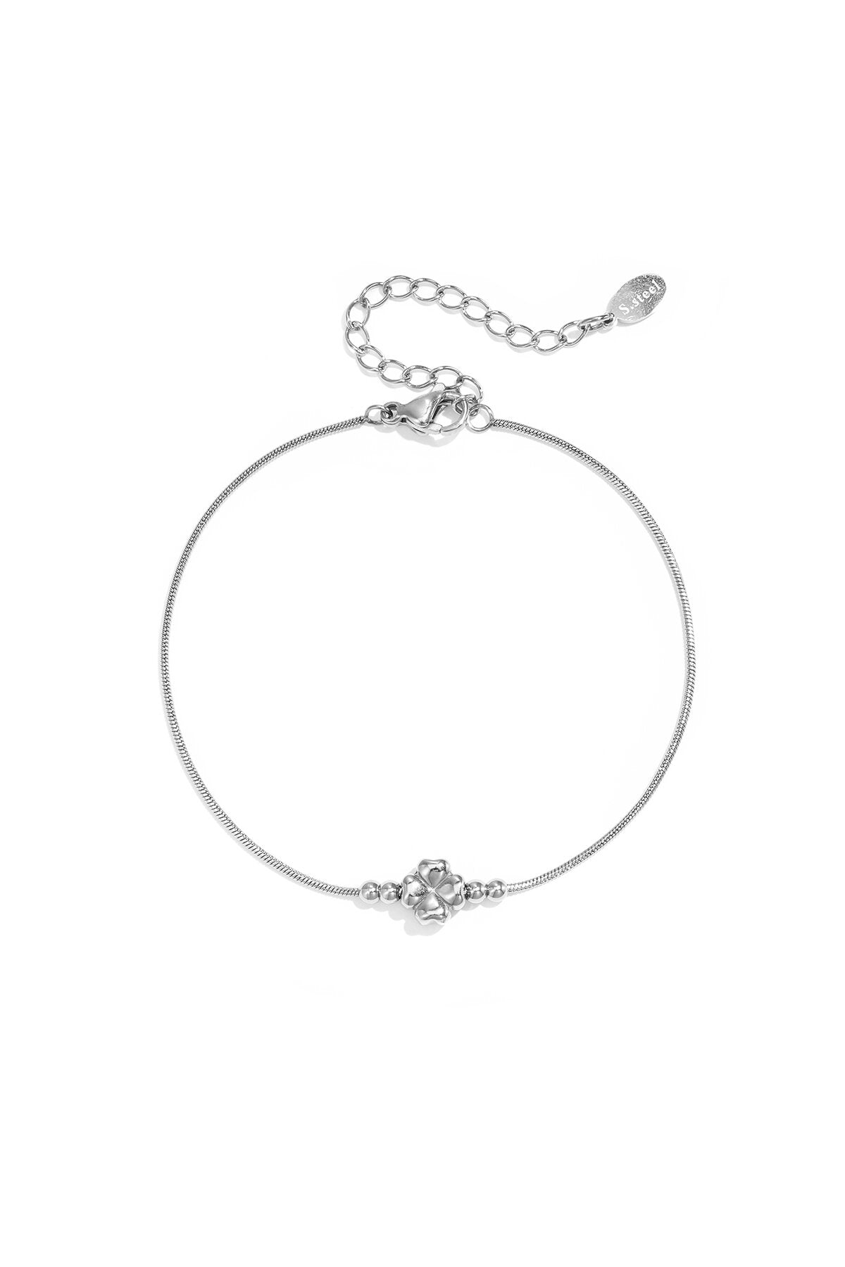Elegant Stainless Steel Clover Charm Bracelet