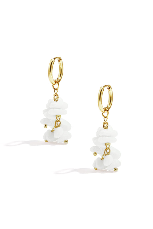 Stylish Yellow & White Beads Earrings for Summer