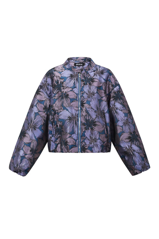 Chic Floral Print Woven Jacket for Fall/Winter