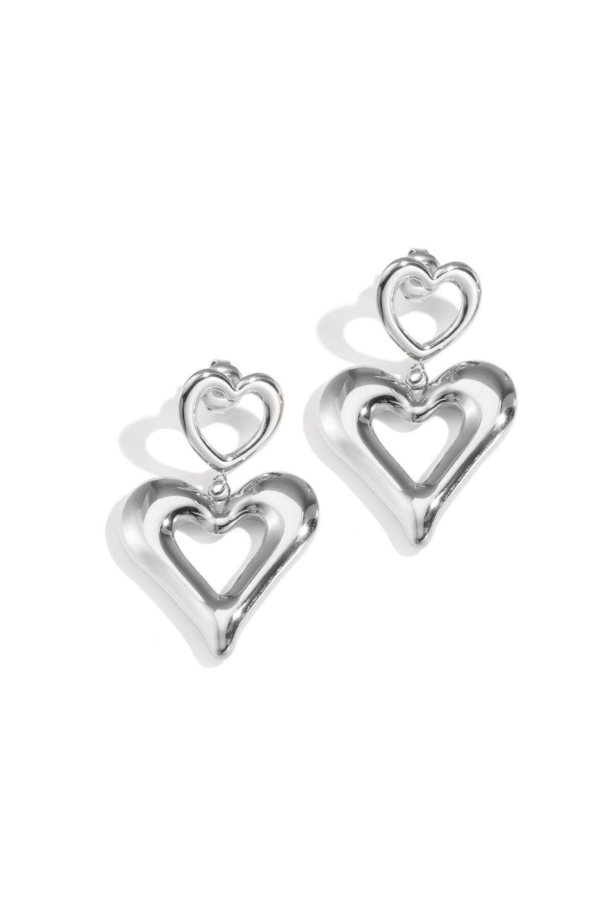 Elegant Heart-Shaped Drop Earrings for Everyday Glamour