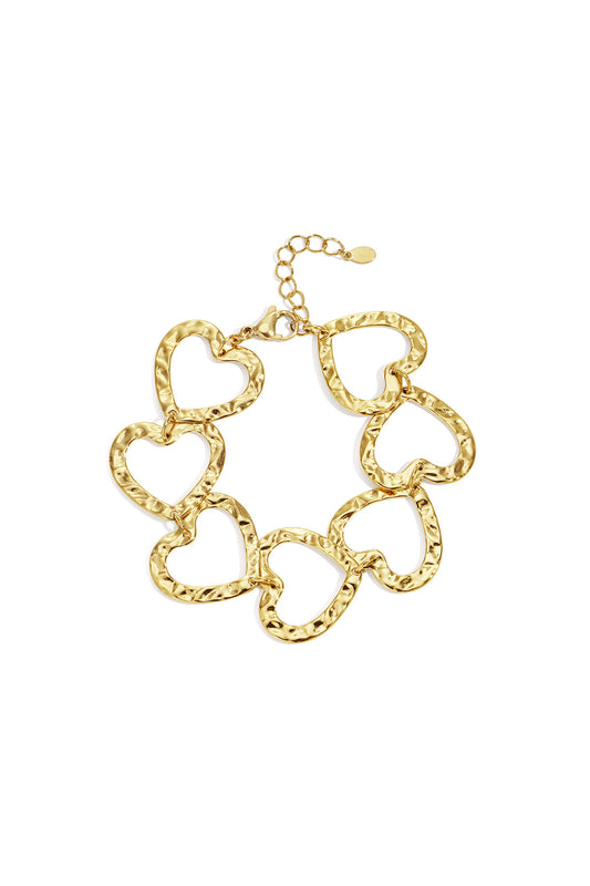 Stylish Gold & Silver Heart Chain Bracelet for Women
