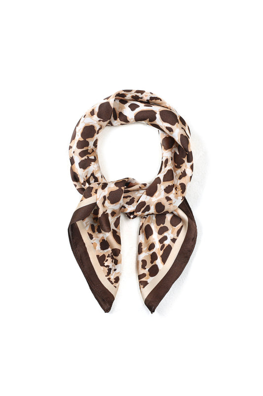 Elegant Brown Summer Scarf for Women - Animal Print