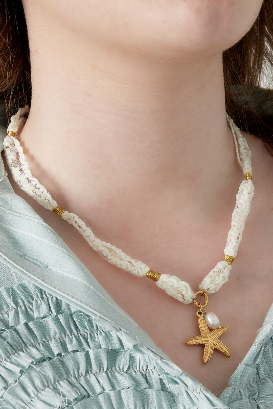 Elegant White Braided Necklace for Summer Vibes
