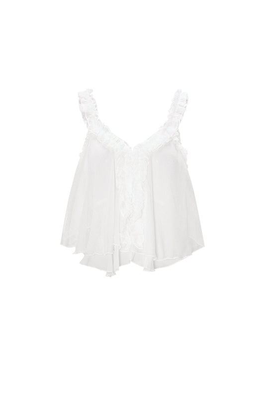 Elegant White Sleeveless Top for Spring/Summer