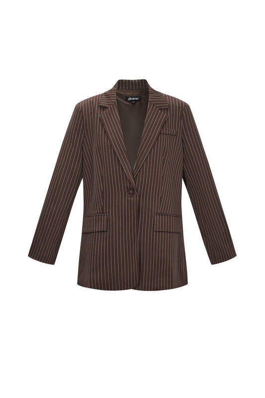 Elegant Striped Ladies' Suit Set for Fall/Winter