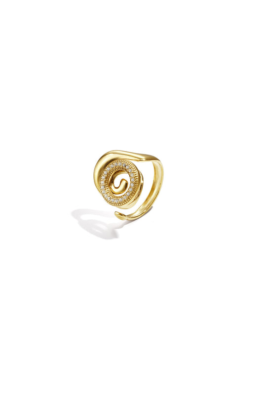 Adjustable Statement Ring in Silver & Gold Tones