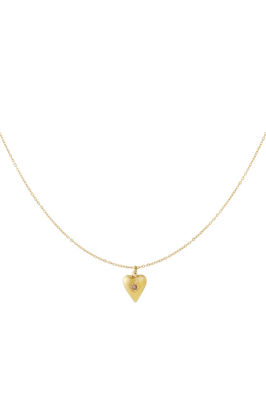 Charming 14K Gold Plated Heart Pendant Necklace