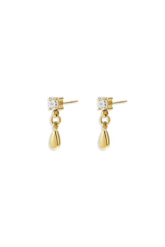 Elegant 14K Gold Plated Rhinestone Drop Earrings