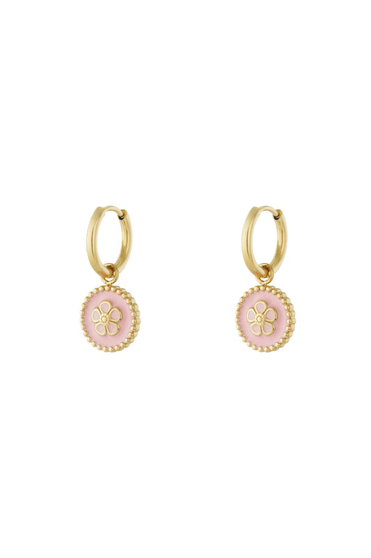 Stylish Stainless Steel Flower Drop Earrings for Spring