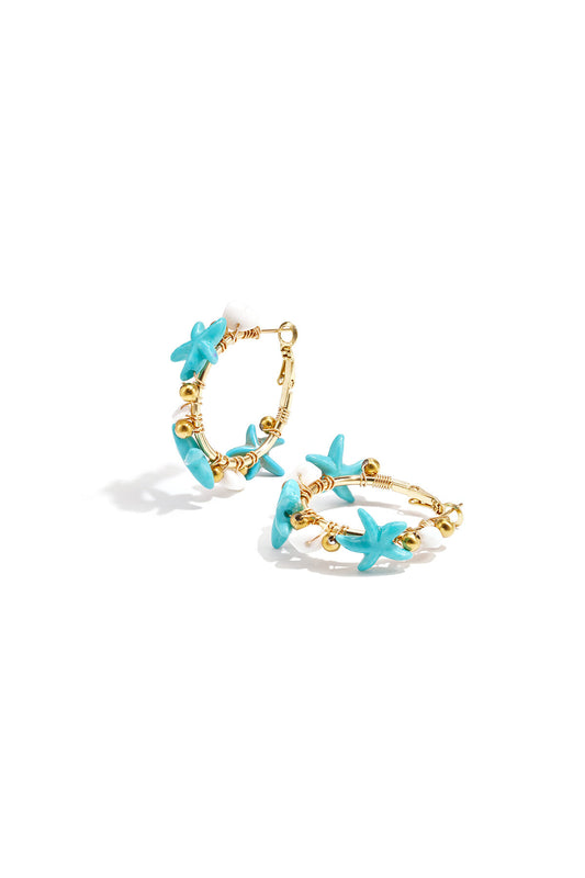 Chic Starfish Hoop Earrings for Summer Beach Vibes