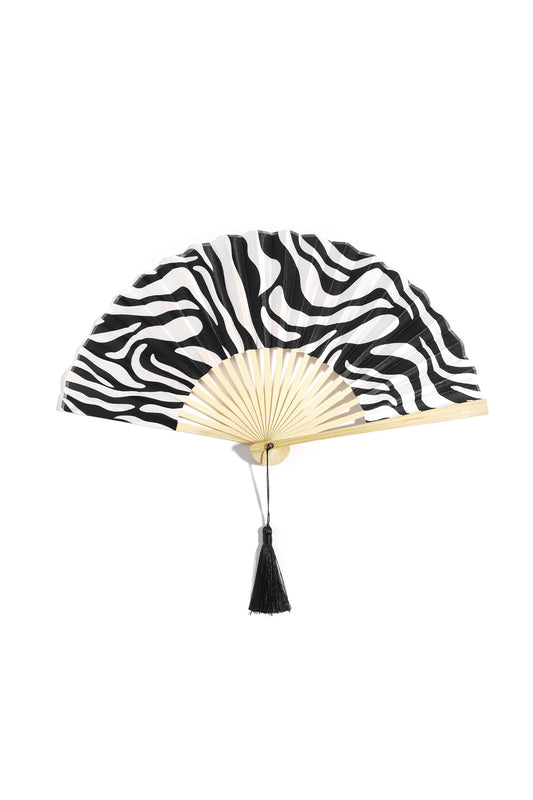 Elegant Folding Fan in Yellow and Black - Stay Cool Anywhere