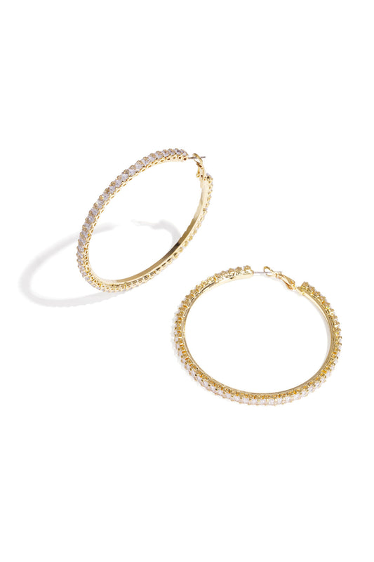 Elegant Circle Zircon Earrings for Party
