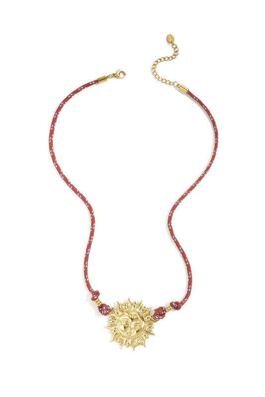 Elegant Wine Red Pendant Necklace for Daily Wear
