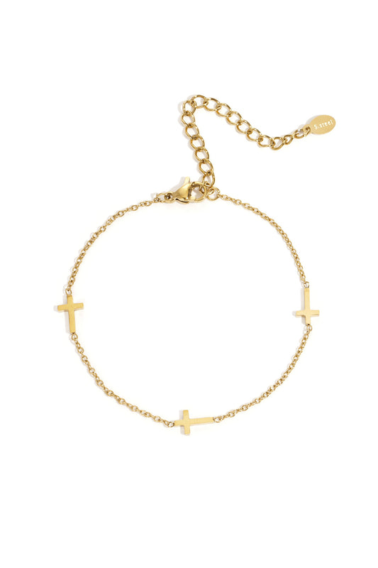 Elegant Cross Chain Bracelet for Women, All Fit