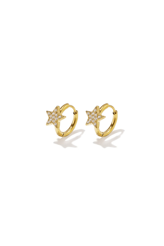 Stainless Steel Hoop Earrings Star Simple Daily Simple Series Women's Jewelry