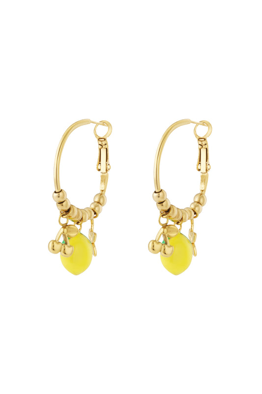 14K Gold Plated Fruit Drop Earrings for Spring