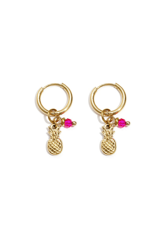 Elegant Rose Red & Gold Drop Earrings for Spring/Summer