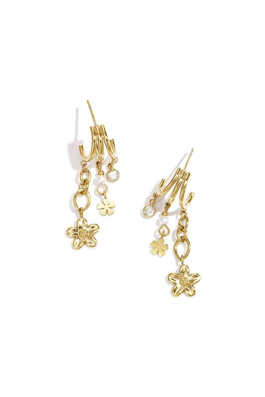 Elegant Sea Shell Drop Earrings in Silver & Gold