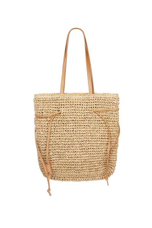 Eco-friendly Paper Shoulder Bag in Beige and Off-White
