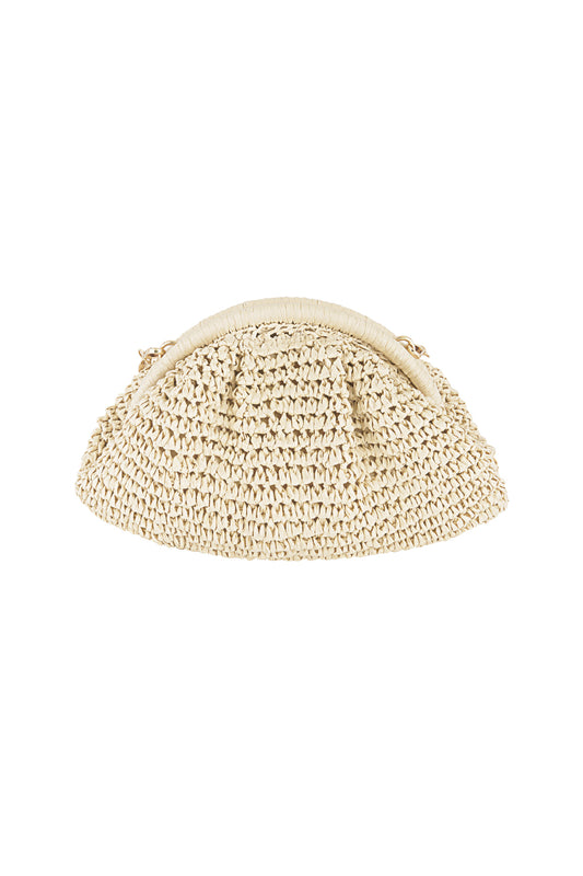 Elegant Paper Shoulder Bag in Black, Beige, and Cream