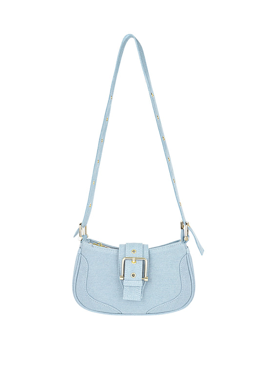 Chic Polyester Shoulder Bag in Pink and Blue
