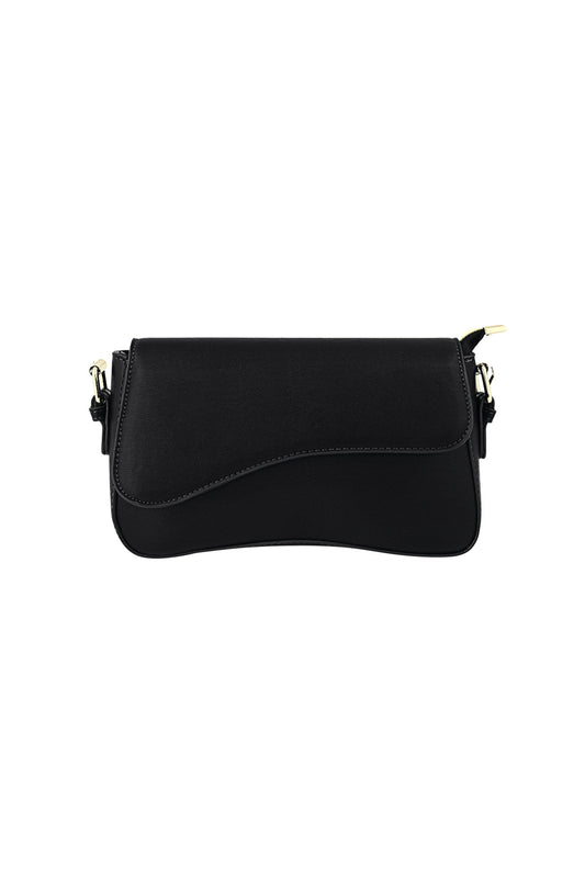 Stylish PU Shoulder Bag in Blue, Black & Fuchsia