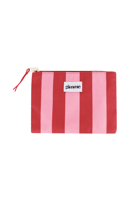 Stylish Pink Stripe Makeup Bag for Daily Use